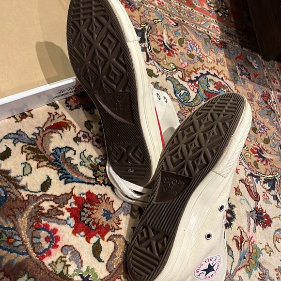 CONVERSE X COMME DES GARCONS PLAY ALL STAR CHUCK '70 HI - OFF WHITE. M5/WO7 - Picture 8 of 9